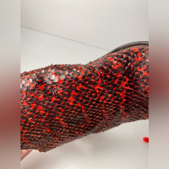 Balenciaga glove snake embossed sandals heels red black 36 - Picture 12 of 15